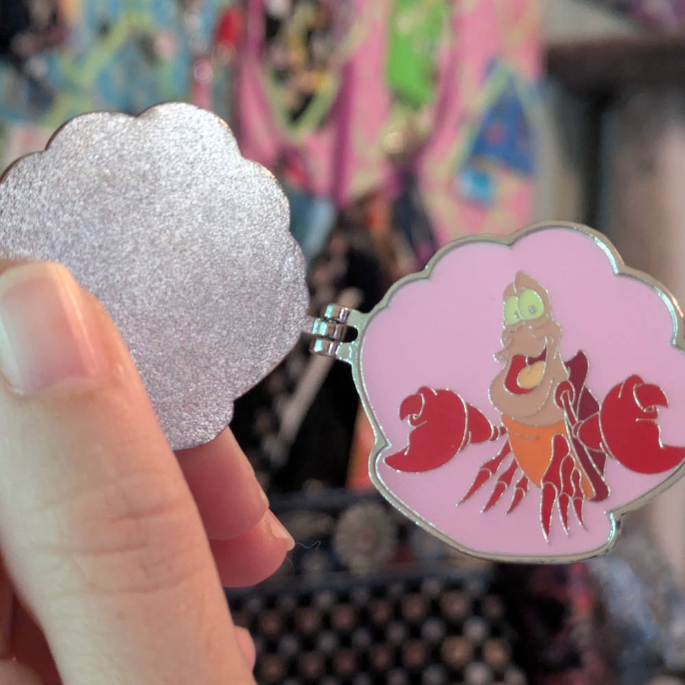 Disney Loungefly Sebastian Little Mermaid Hinged Shell Pin